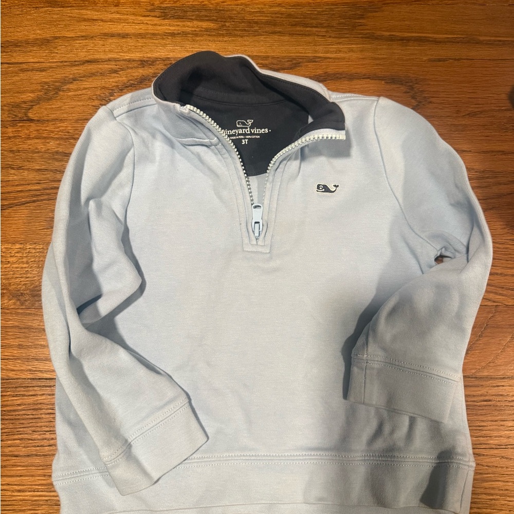 Vineyard Vines Kids Light Blue Quarter-Zip Sweatshirt